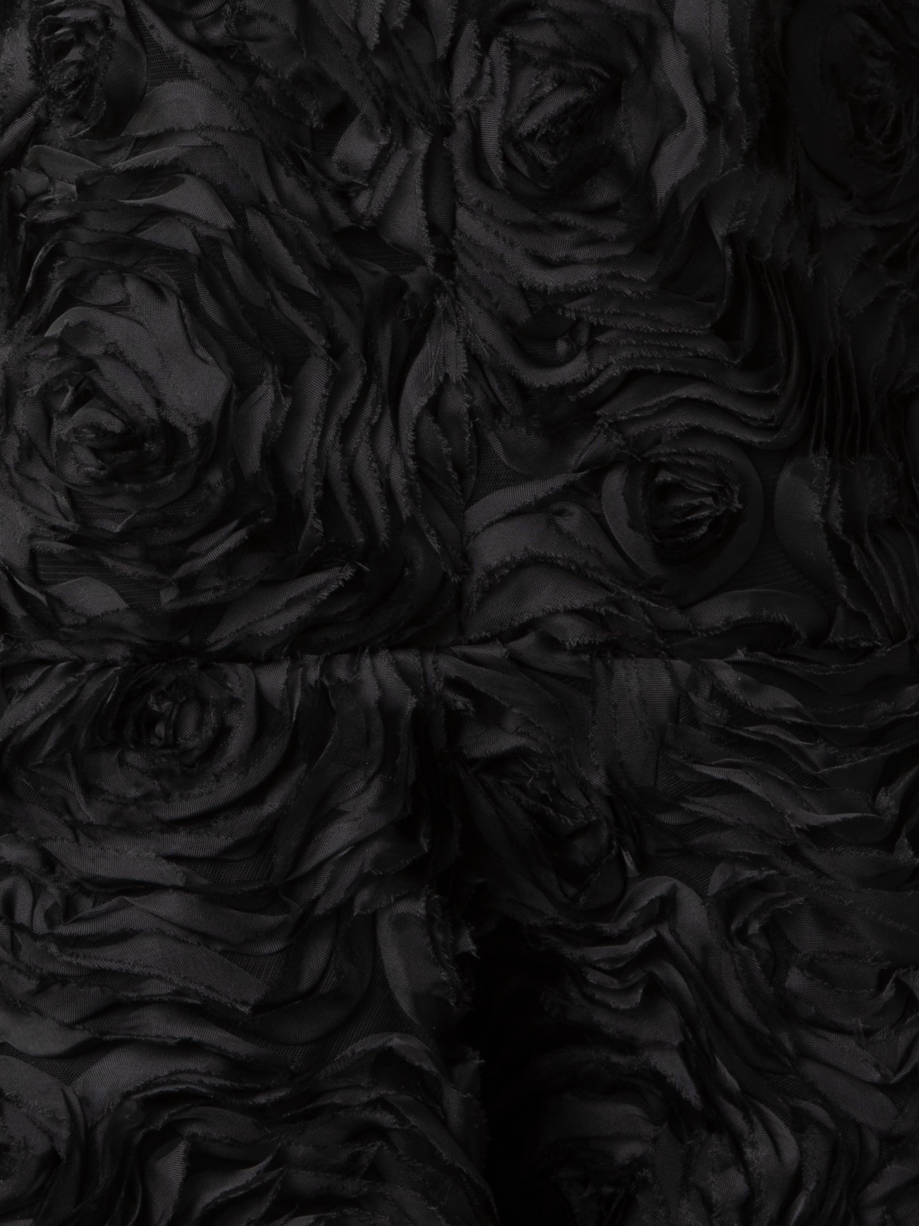 Designer Cocktailkleid mit 3D Carnation Stickerei - Schwarz