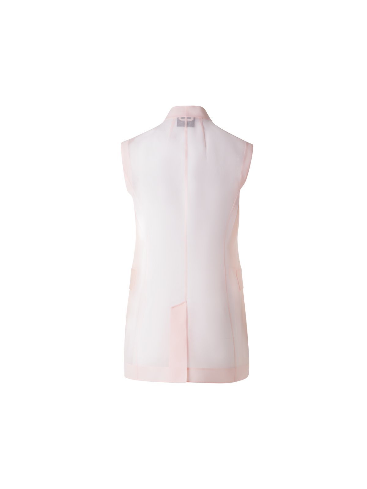 Designer Durchsichtiges Organza-Gilet aus Seide - Rosa