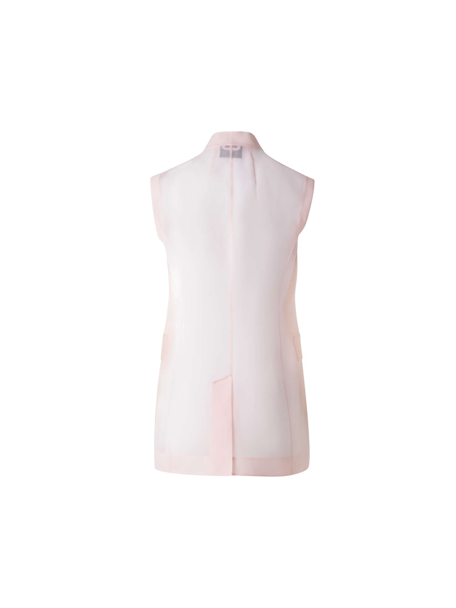 Designer Durchsichtiges Organza-Gilet aus Seide - Rosa