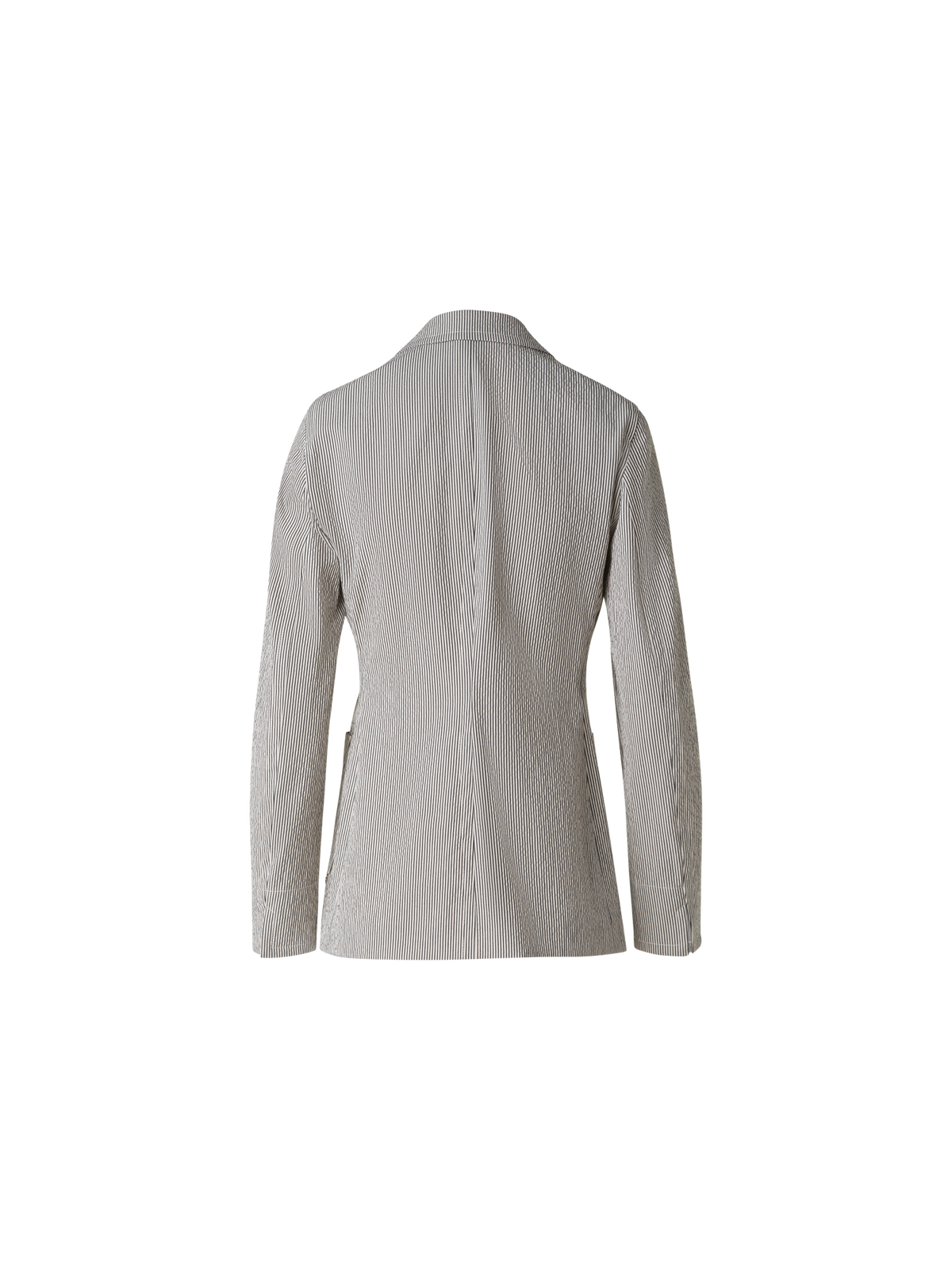 Designer Einreihiger Blazer aus Baumwoll-Seersucker - Bunt - Ecru - Weiss