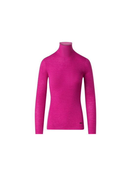 Designer Kaschmir-Seiden-Pullover mit Stehkragen - Rosa