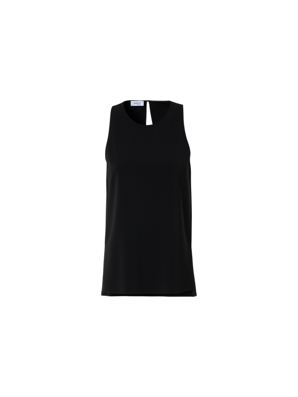 Designer Charakteristische, lasergeschnittene ärmellose Bluse - Schwarz