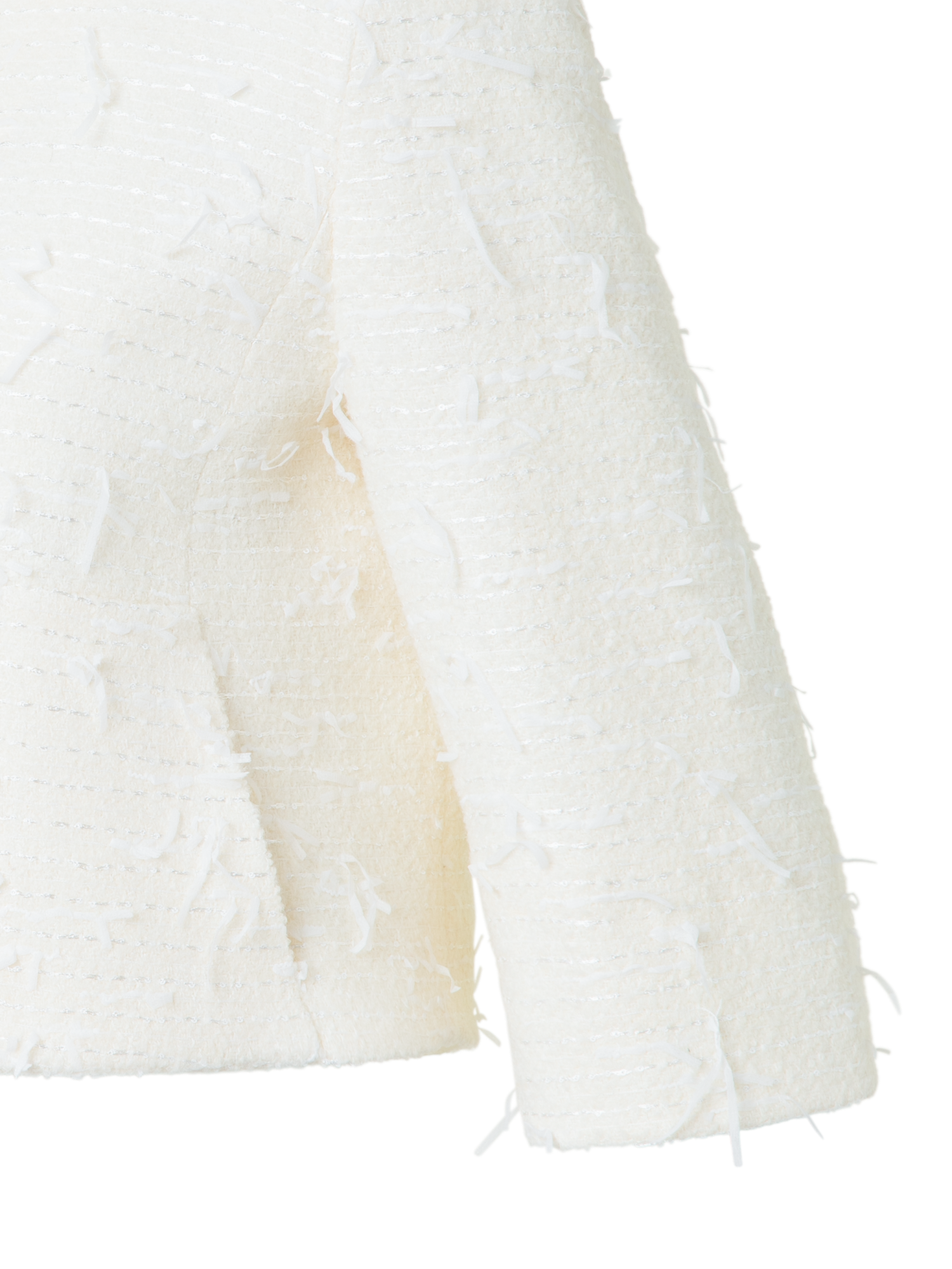 Designer Kurze Boxy-Pailletten-Jacke - Ecru - Weiss