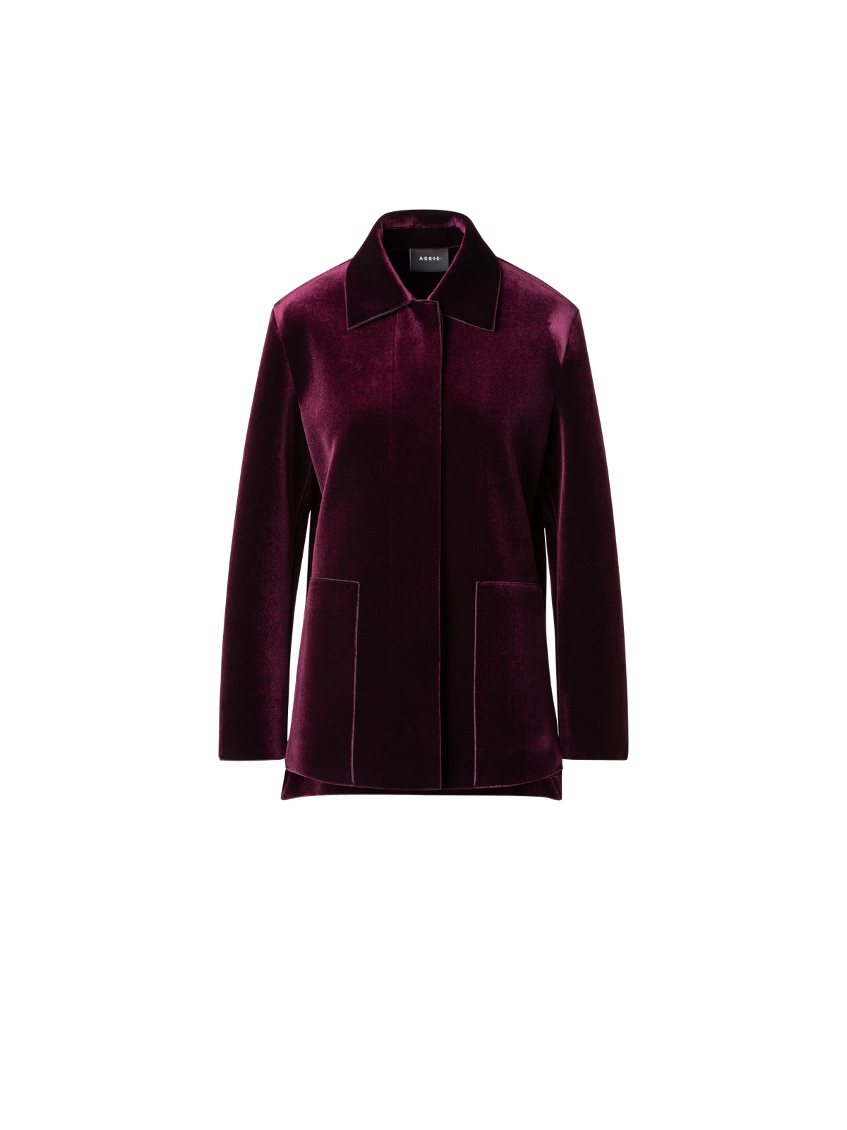 Designer Oversize Neopren-Samt-Jacke - Rosa