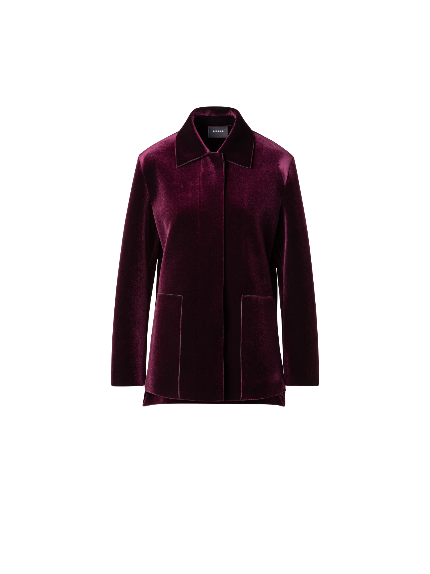 Designer Oversize Neopren-Samt-Jacke - Rosa