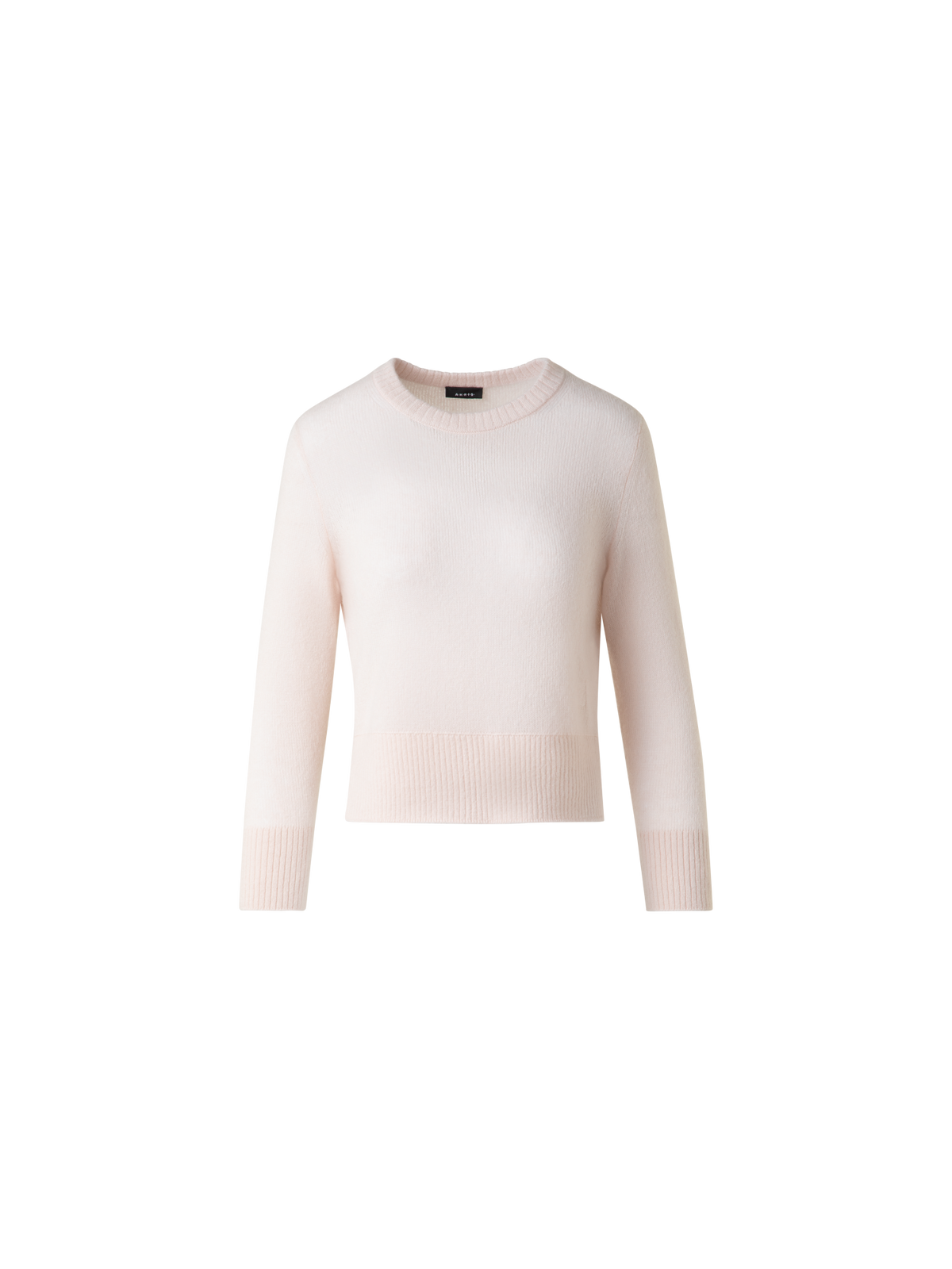 Designer Kaschmir-Seiden-Pullover mit verkürzten Ärmeln - Beige