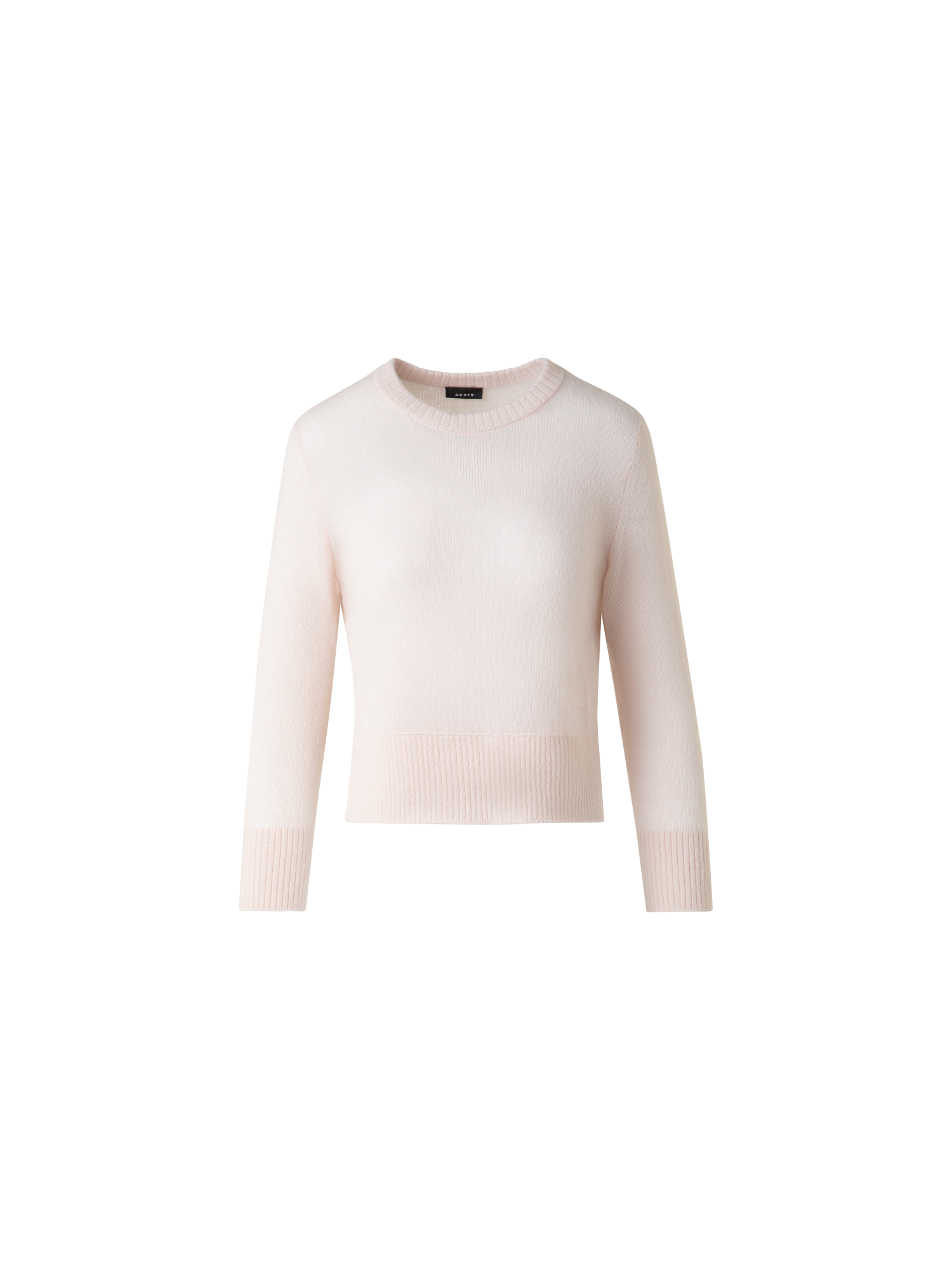 Designer Kaschmir-Seiden-Pullover mit verkürzten Ärmeln - Beige