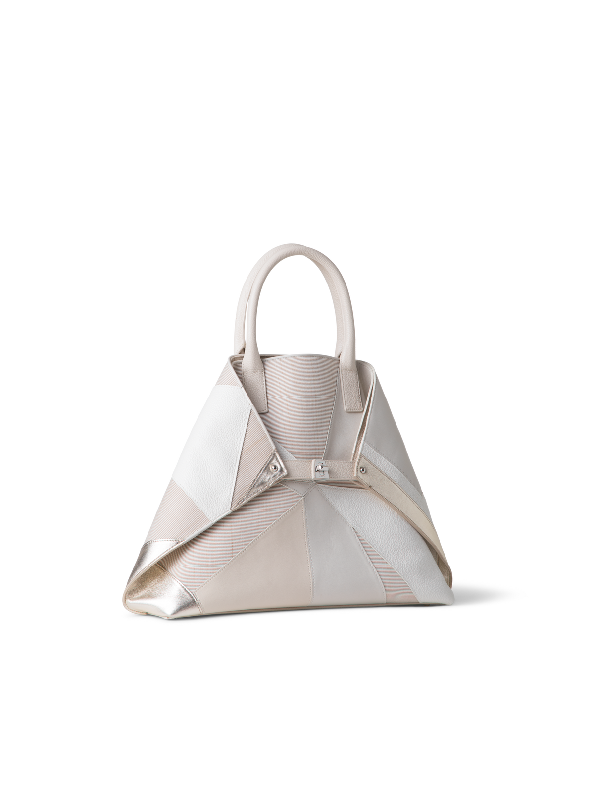 Designer Ai Medium Top Handle Tote - Weiss - Bunt - Ecru