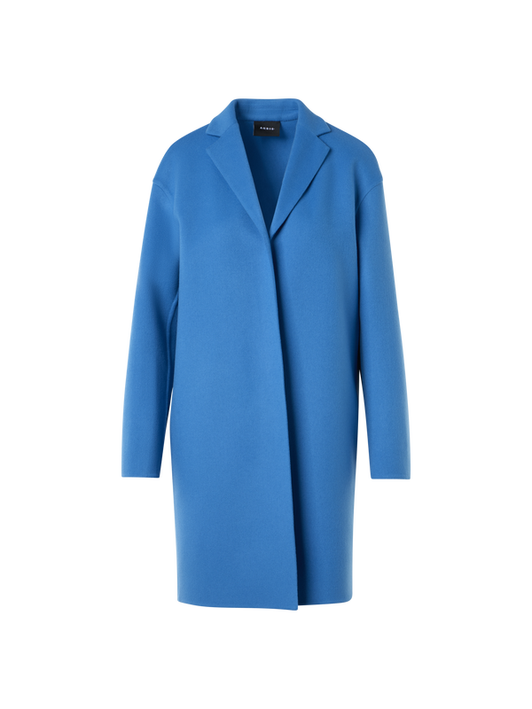 Designer Mantel aus Kaschmir Doubleface - Blau