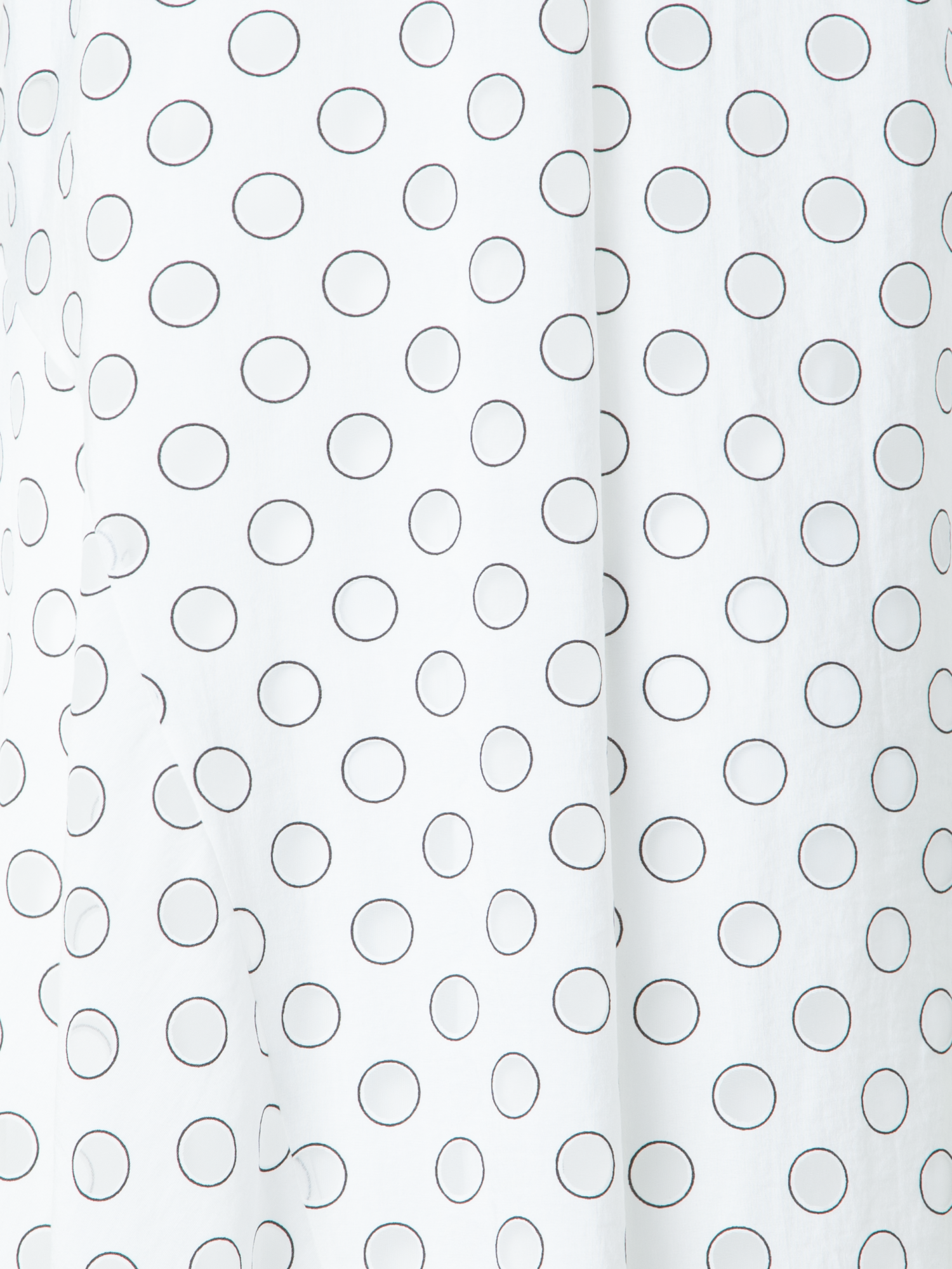 Designer Polka Dot Organzino Midikleid - Ecru - Weiss