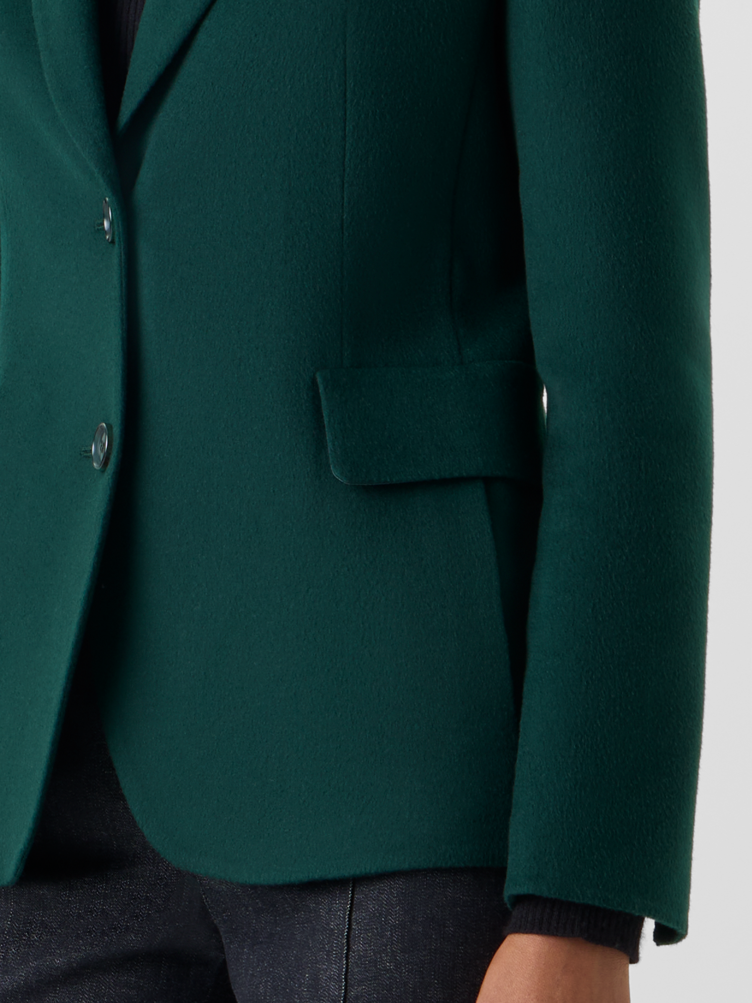 Designer Taillierte Jacke aus Kaschmir-Double-Face - Grün 