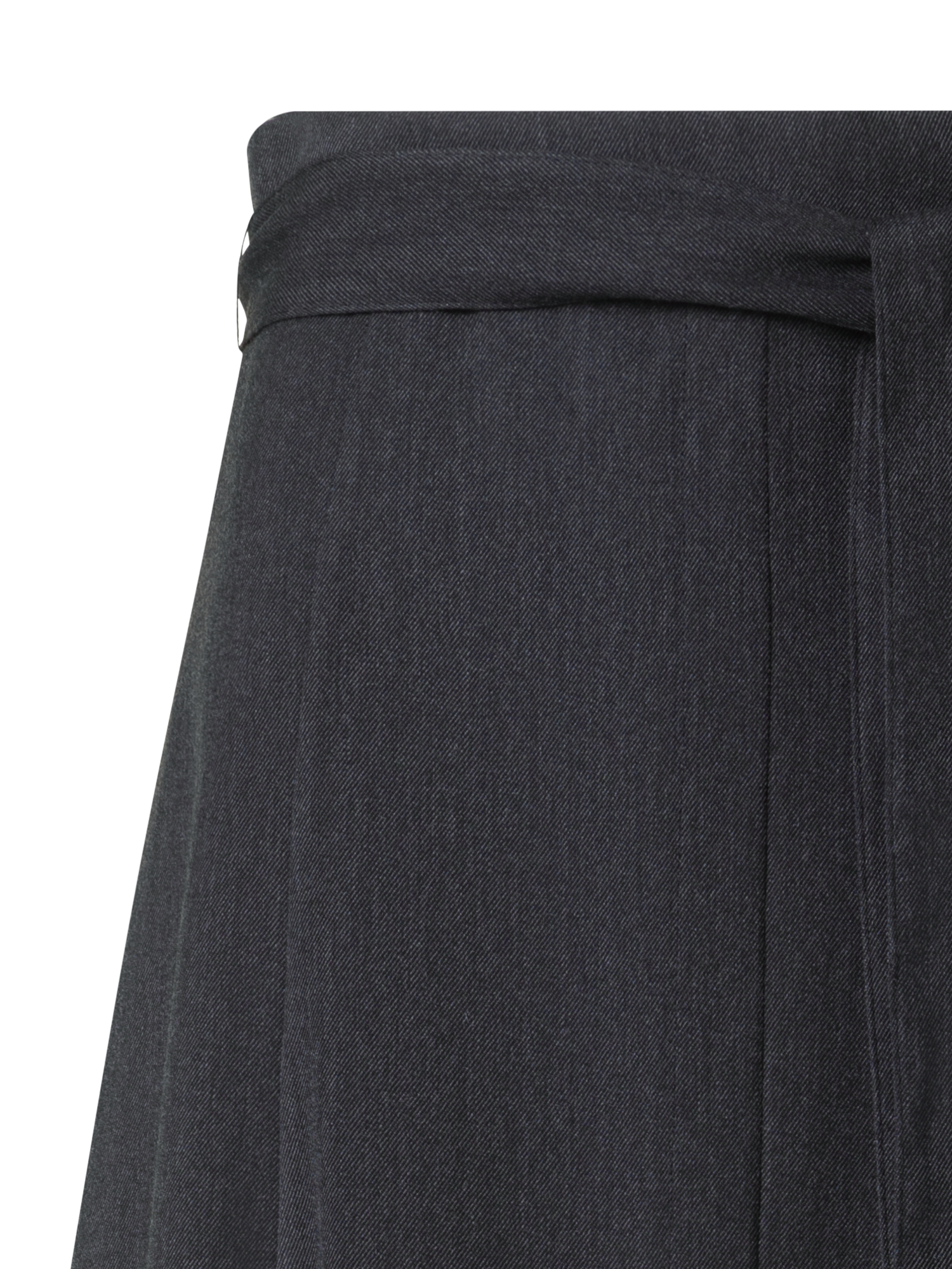 Designer Langer weiter Boho Wollflanell Rock  - Grau