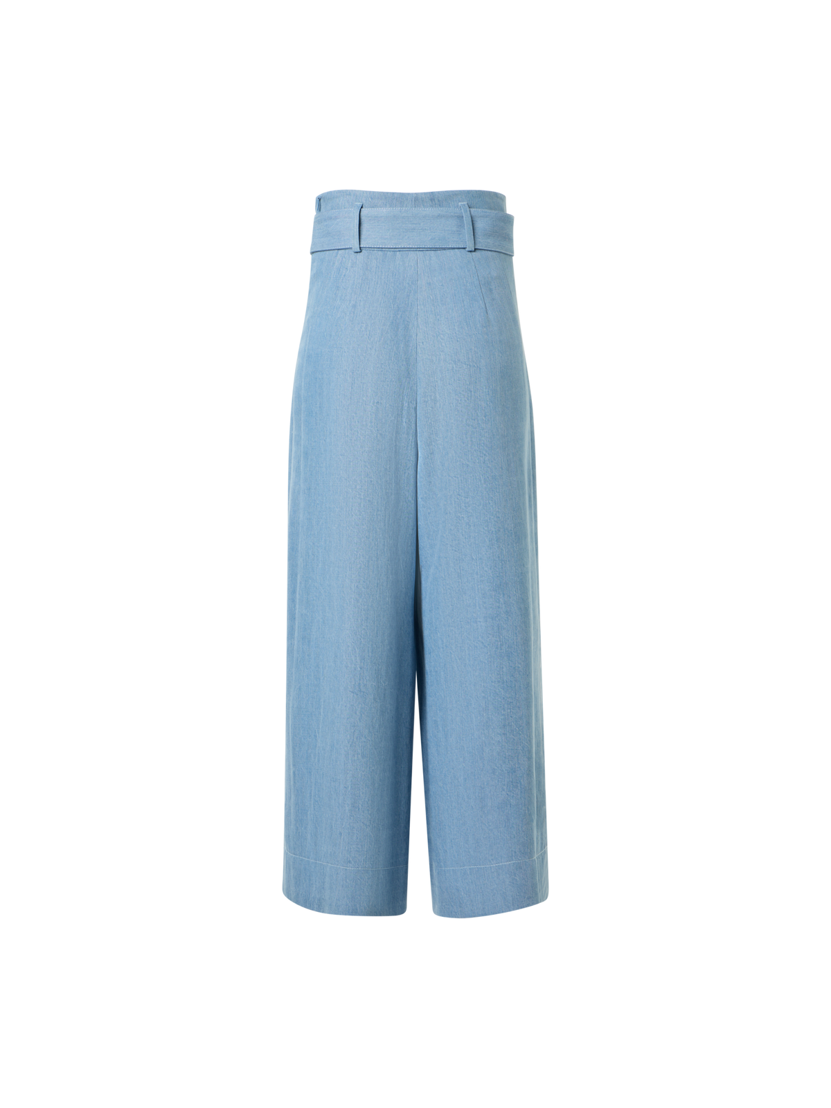 Designer Fiorella plissierte Denim-Culotte mit weitem Bein - Blau