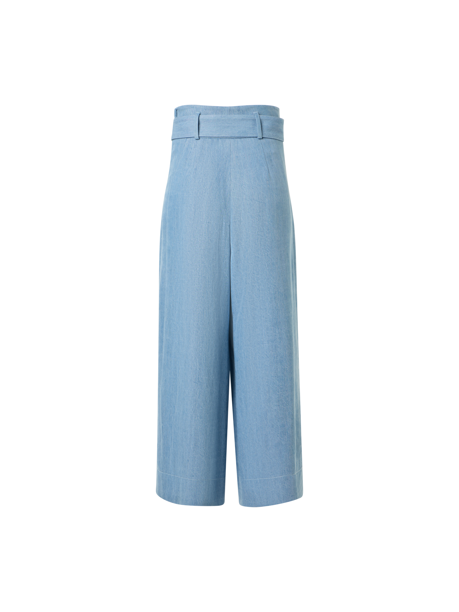 Designer Fiorella plissierte Denim-Culotte mit weitem Bein - Blau
