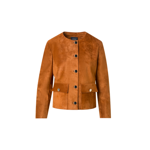 Suede Jacket with Golden Buttons