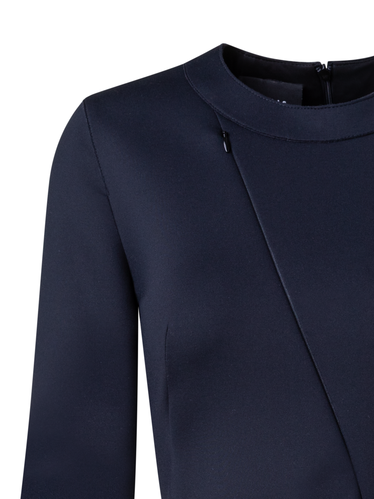 Designer Neopren-Kleid in A-Linie - Schwarz