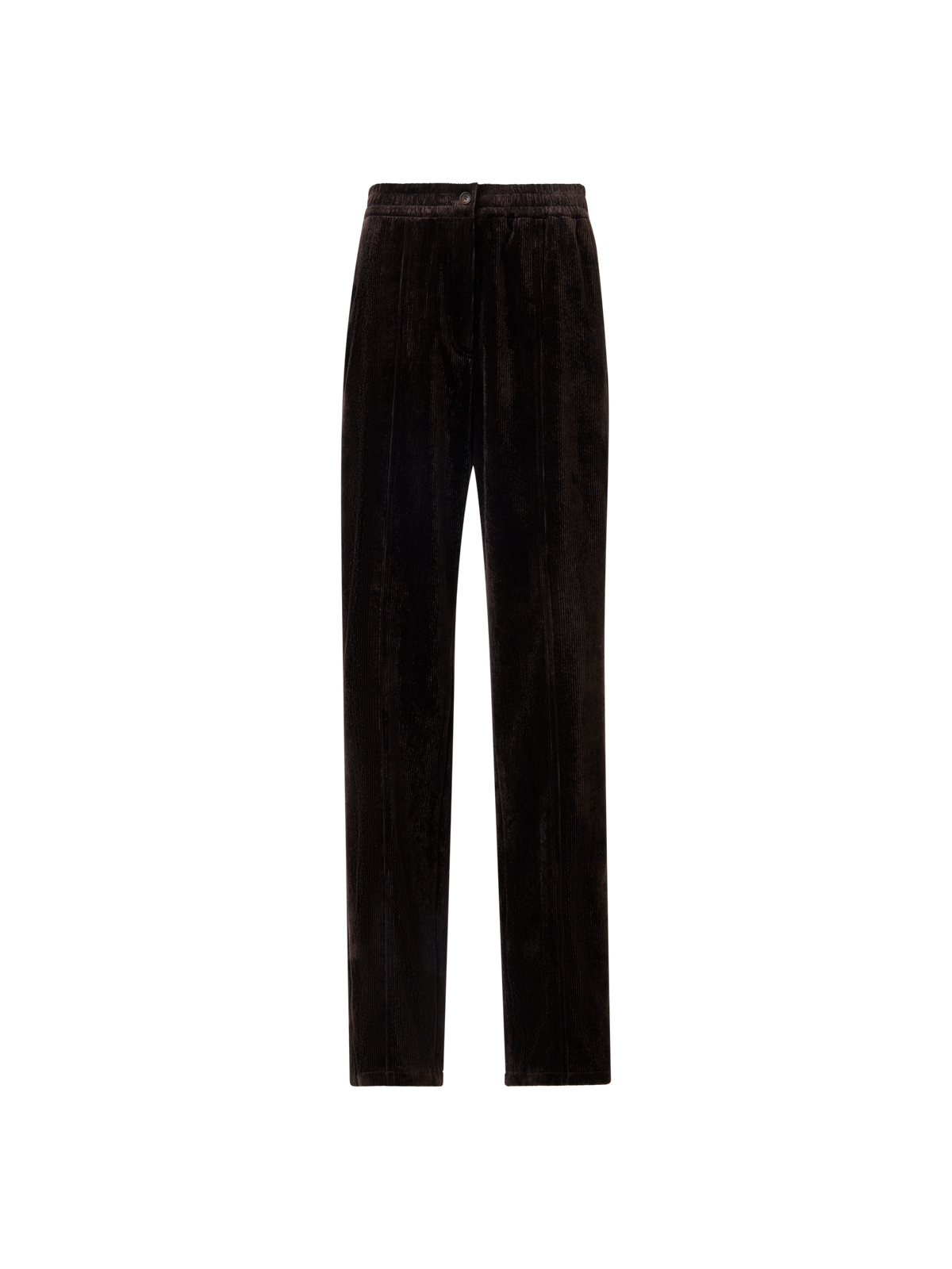 Designer Gerade Hose aus Cord mit elastischem Bund - Braun