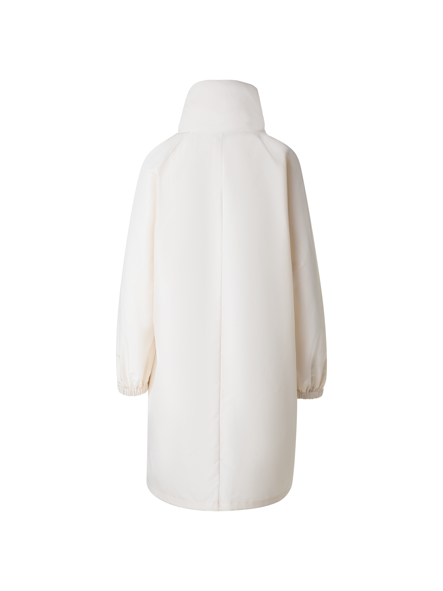 Designer Seiden-Taft-Parka mit Kapuze - Ecru - Weiss