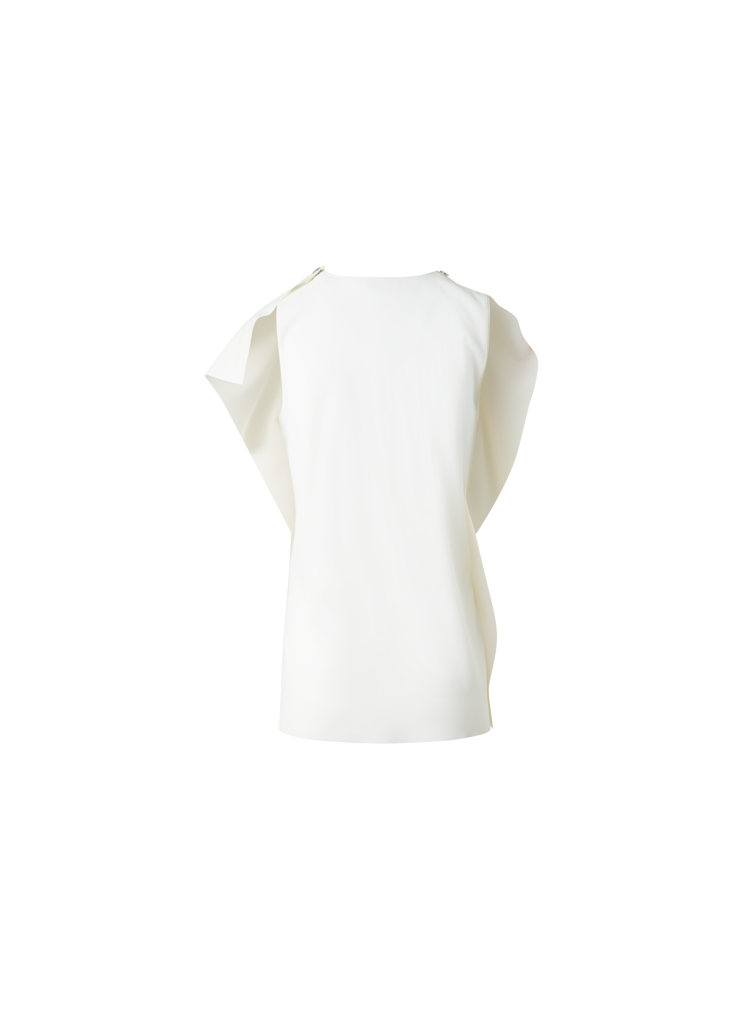 Designer Schulterfreie Laser Cut Bluse mit Drapierung - Ecru - Weiss