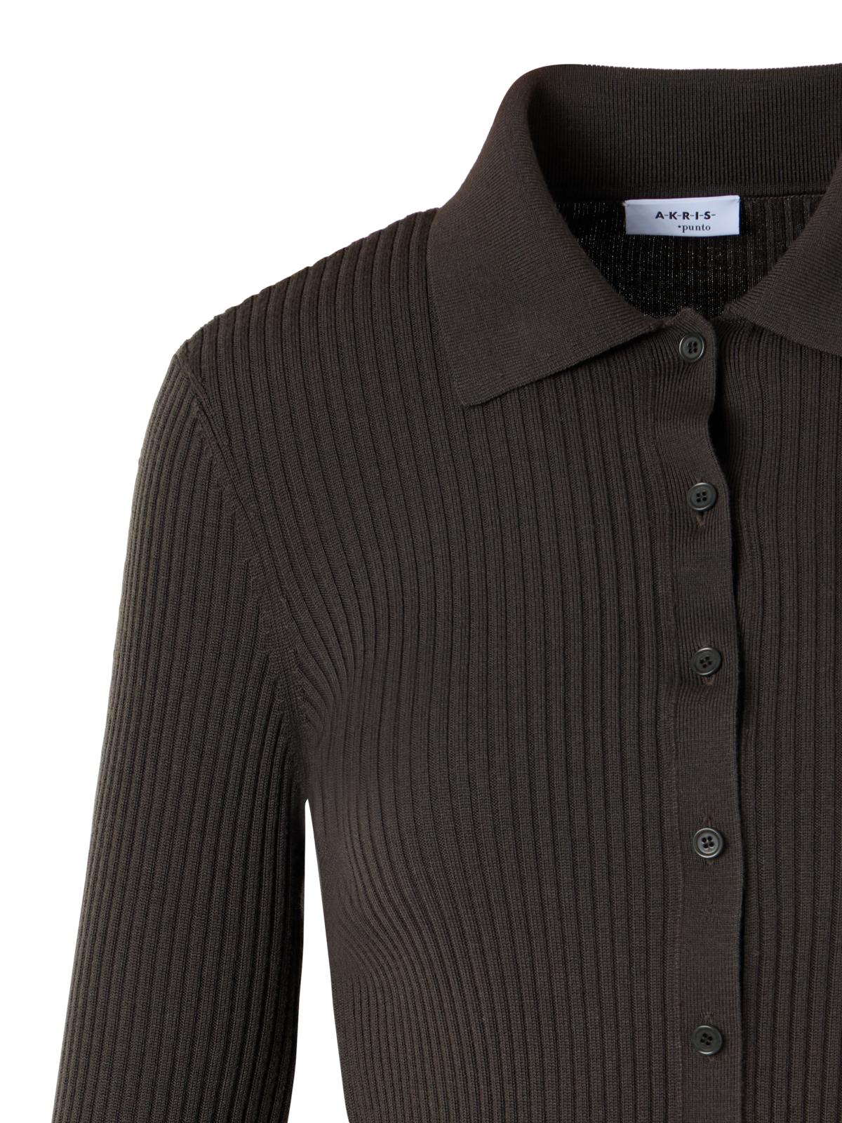 Designer Langärmeliger Strickpullover aus Merinowolle - Grün