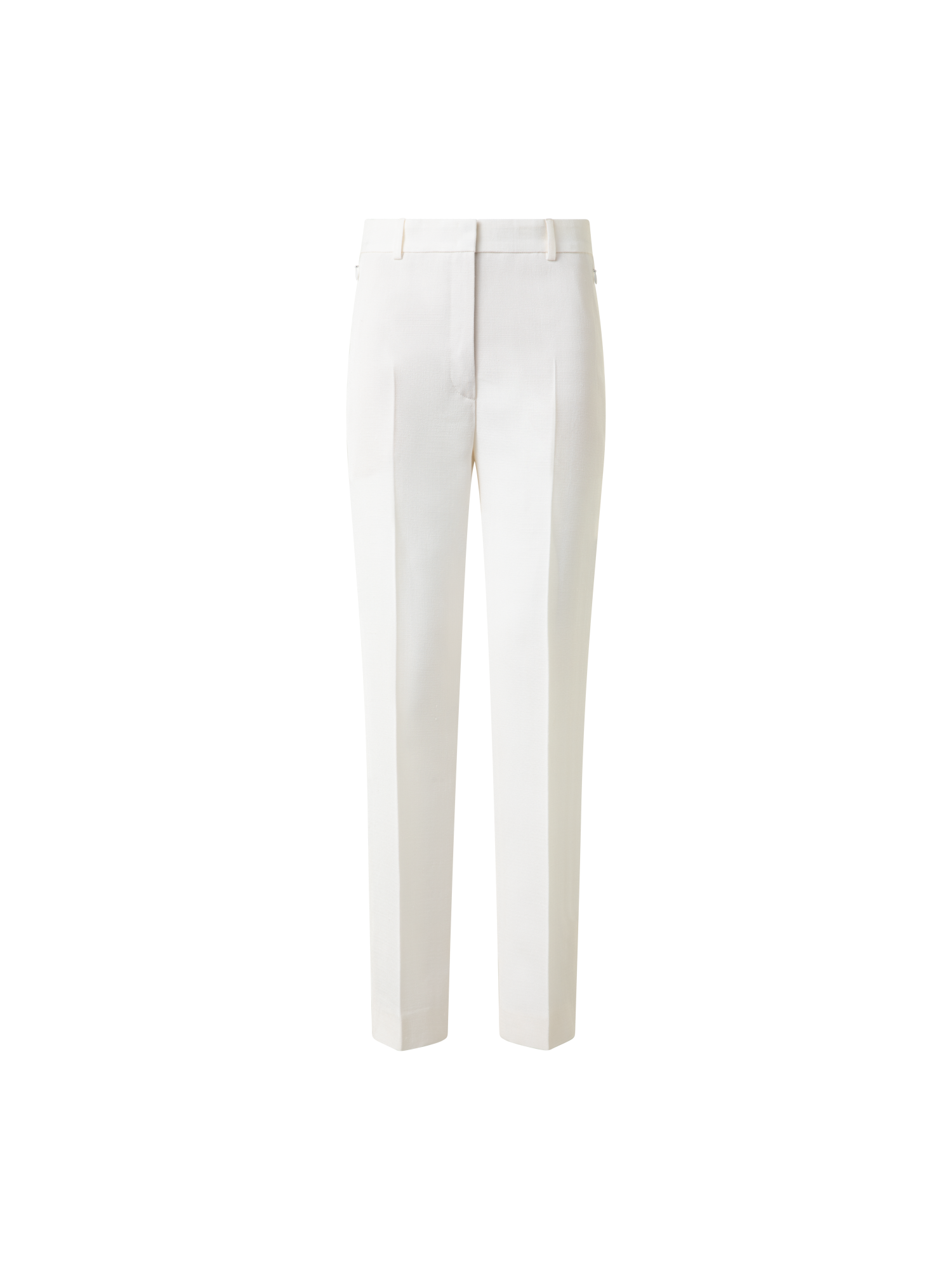 Designer Tapered Hose aus Shantung-Seide - Weiss