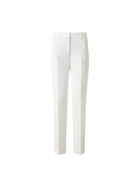 Designer Tapered Hose aus Shantung-Seide - Weiss