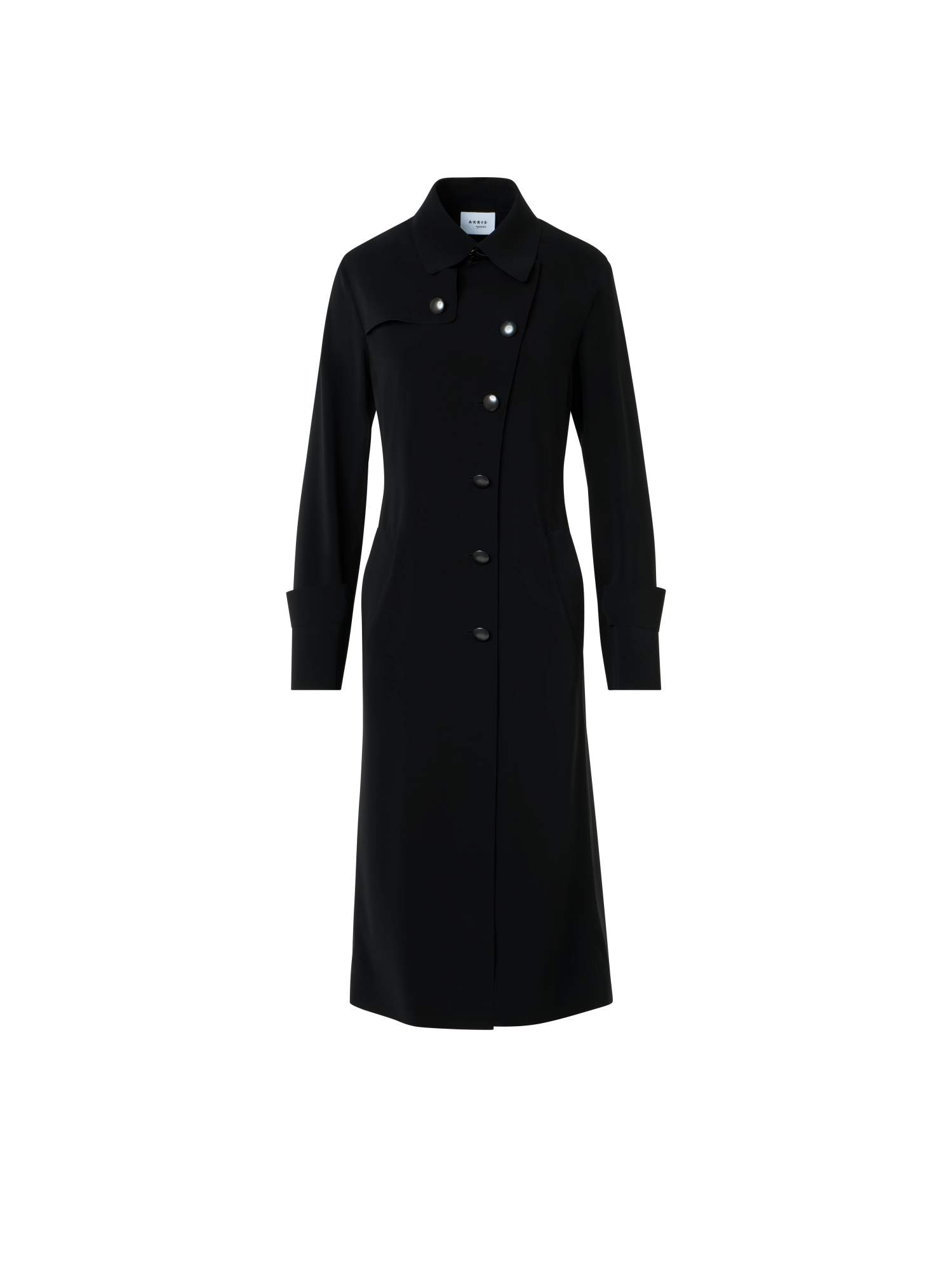 Designer Laser-Cut Trenchcoat aus Crêpe - Schwarz