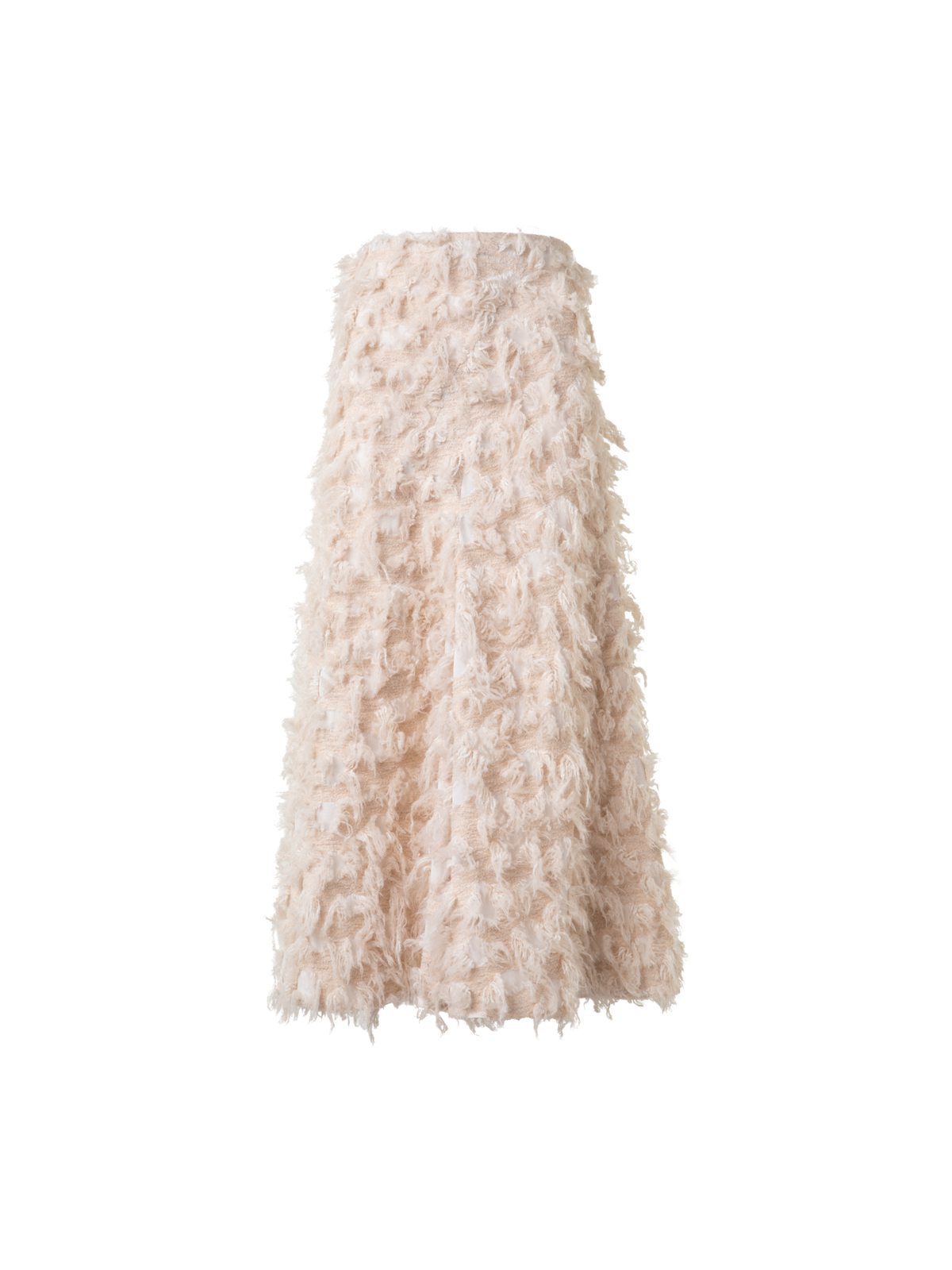 Designer A-Linien-Midirock in 3D-Jacquard - Beige