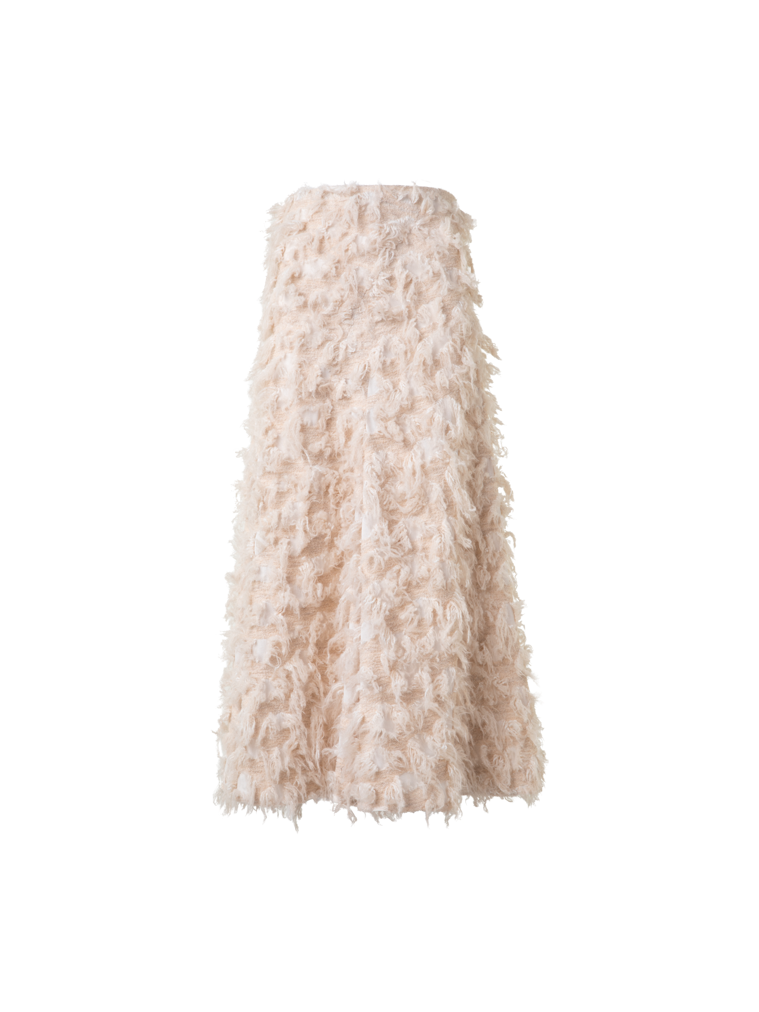 Designer A-Linien-Midirock in 3D-Jacquard - Beige