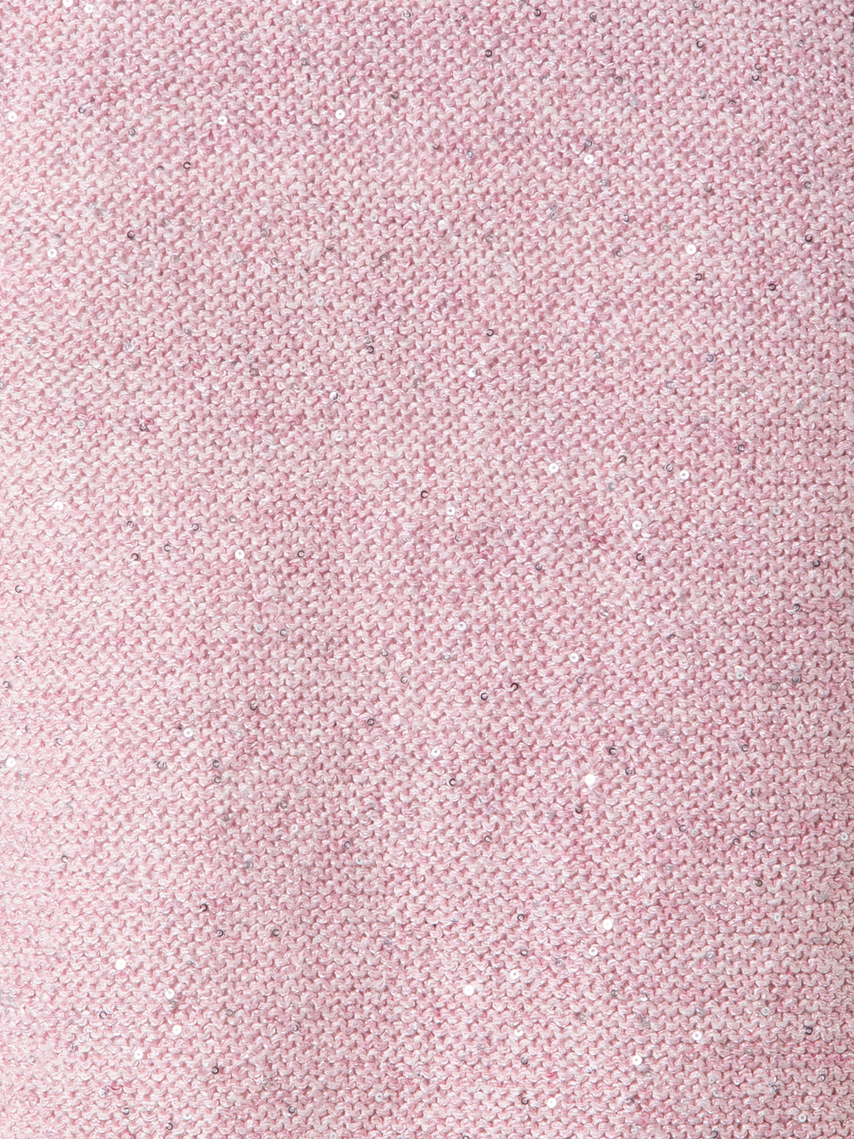 Designer Leinen-Baumwoll-Strick-Top mit Mikro-Pailletten - Rosa