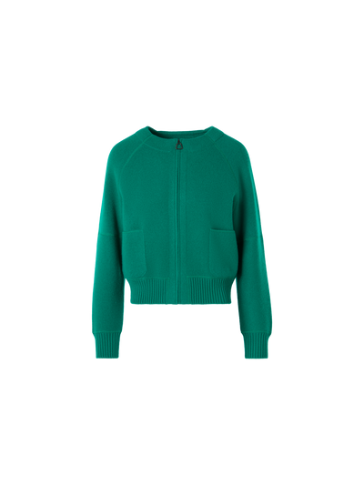 Designer Strickjacke aus Kaschmir-Piqué - Grün