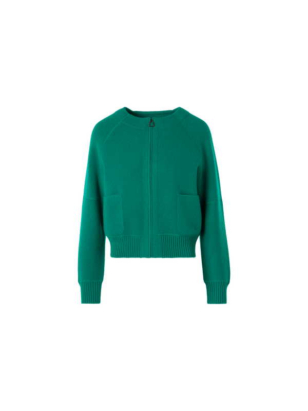 Designer Strickjacke aus Kaschmir-Piqué - Grün