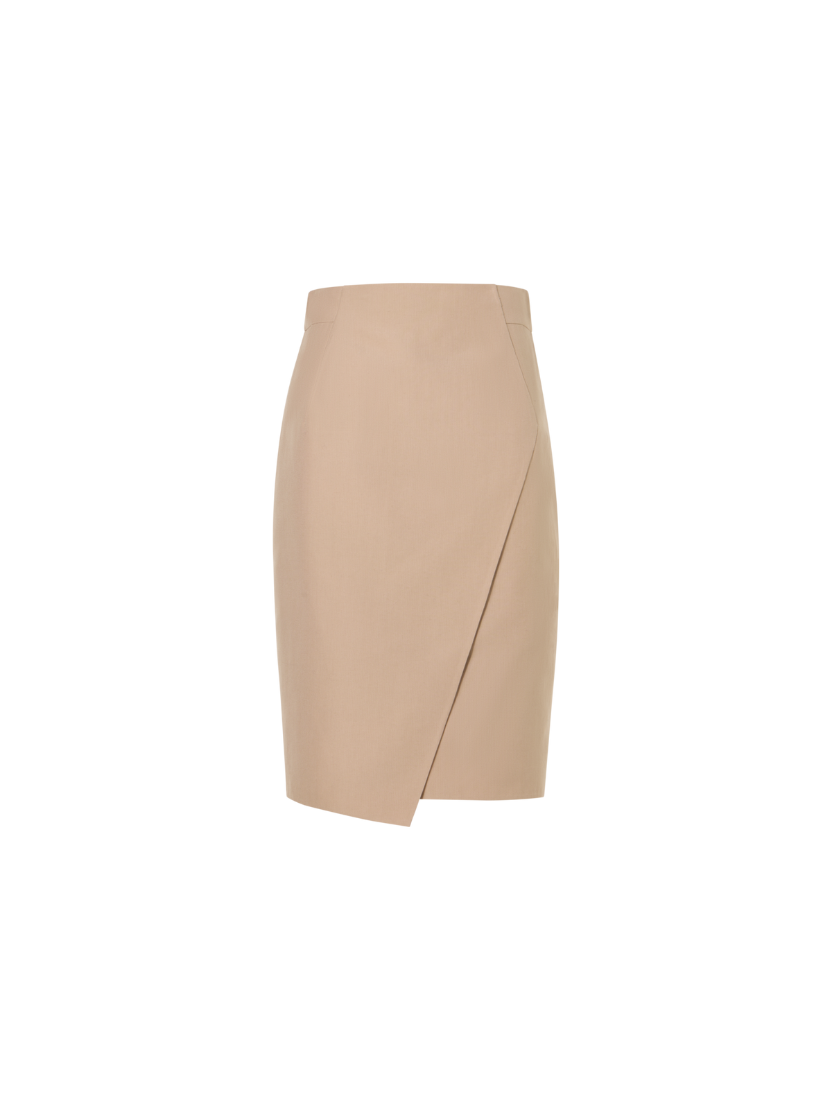 Designer Bleistiftrock aus Baumwoll-Seide-Doubleface - Beige