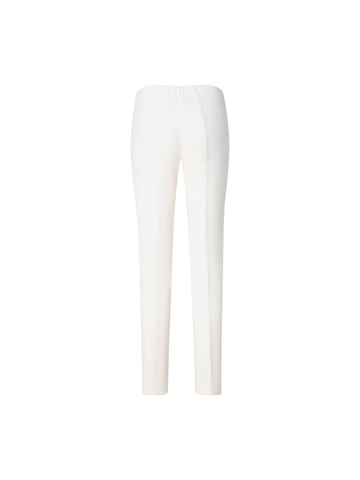 Designer Slim Hose aus Seiden-Stretch-Crêpe - Ecru - Weiss