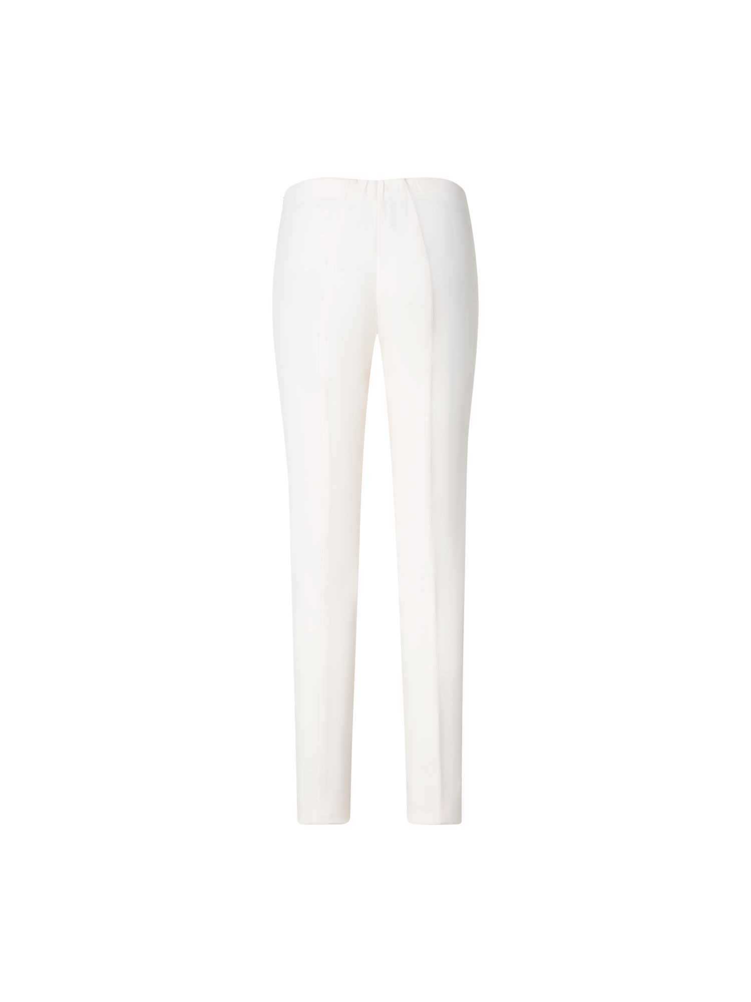 Designer Slim Hose aus Seiden-Stretch-Crêpe - Ecru - Weiss