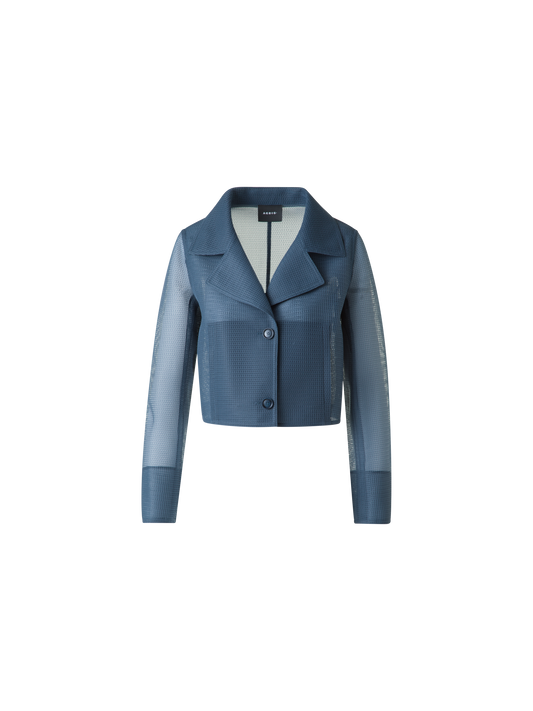 Designer Gekürzte Jacke aus transparentem Techno-Gitter - Blau