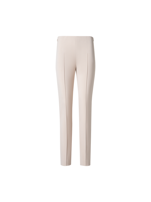 Designer Slim Hose aus Stretch-Seide - Beige