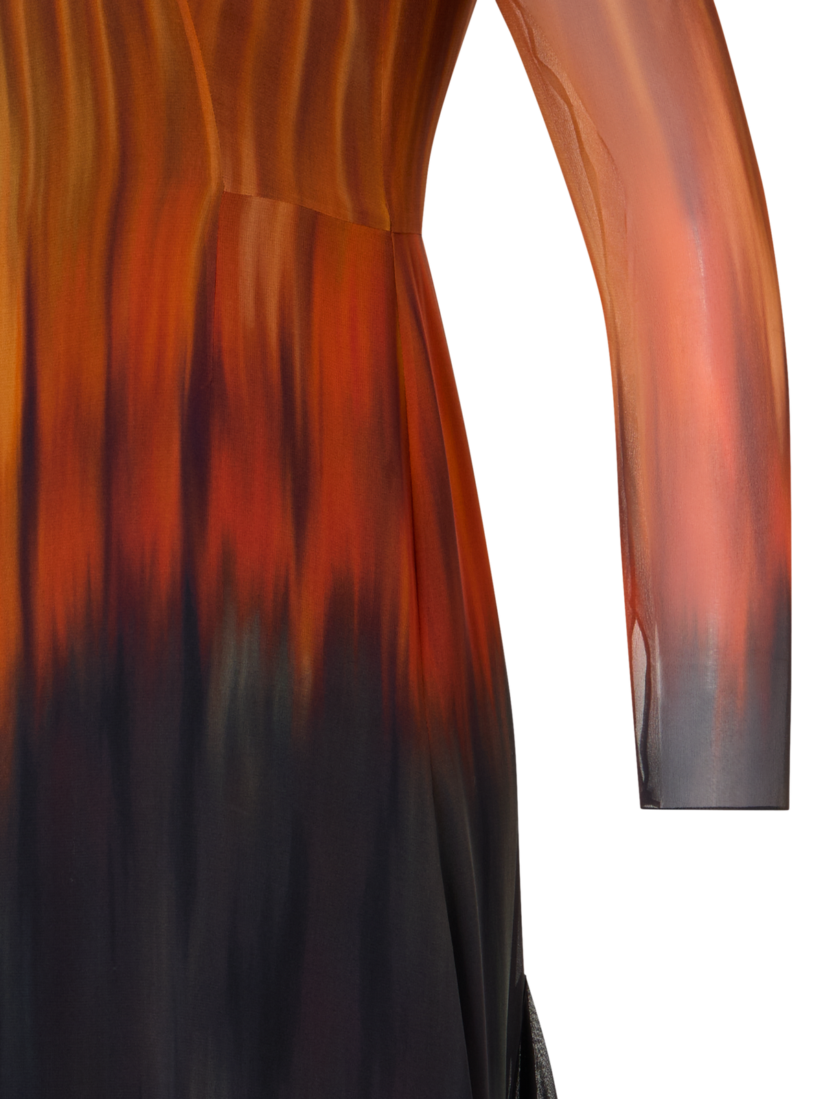 Designer Robe aus Seiden-Crêpe mit Fuego Negro Print - Bunt