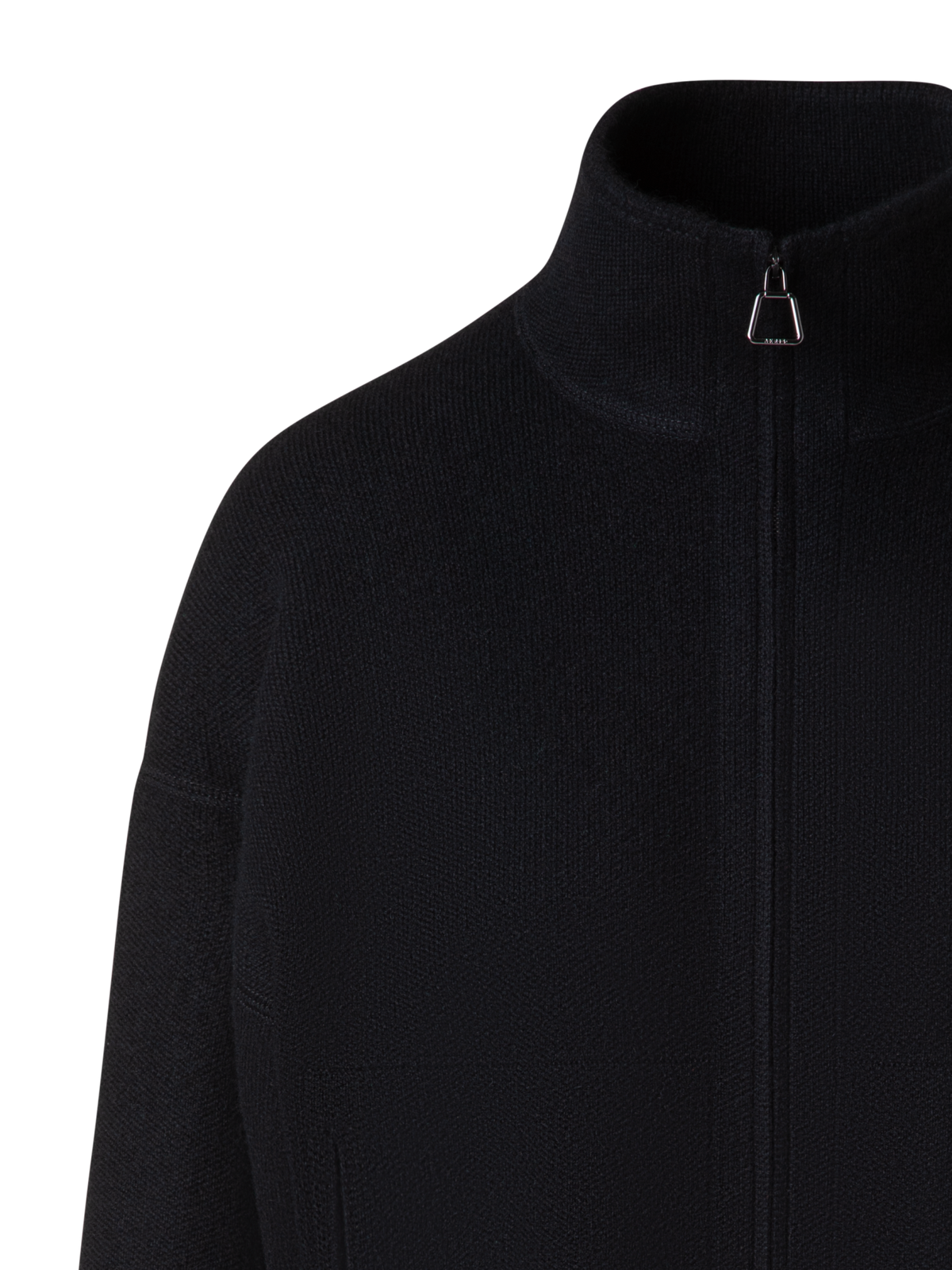 Designer Kurze Kaschmir-Piqué-Strickjacke - Schwarz