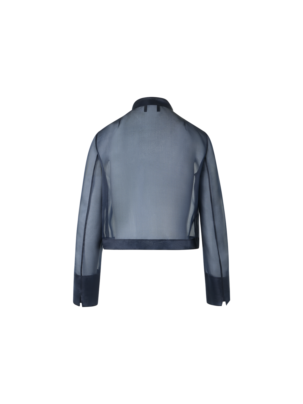 Designer Kurze Jacke aus Seidenorganza - Dunkelblau