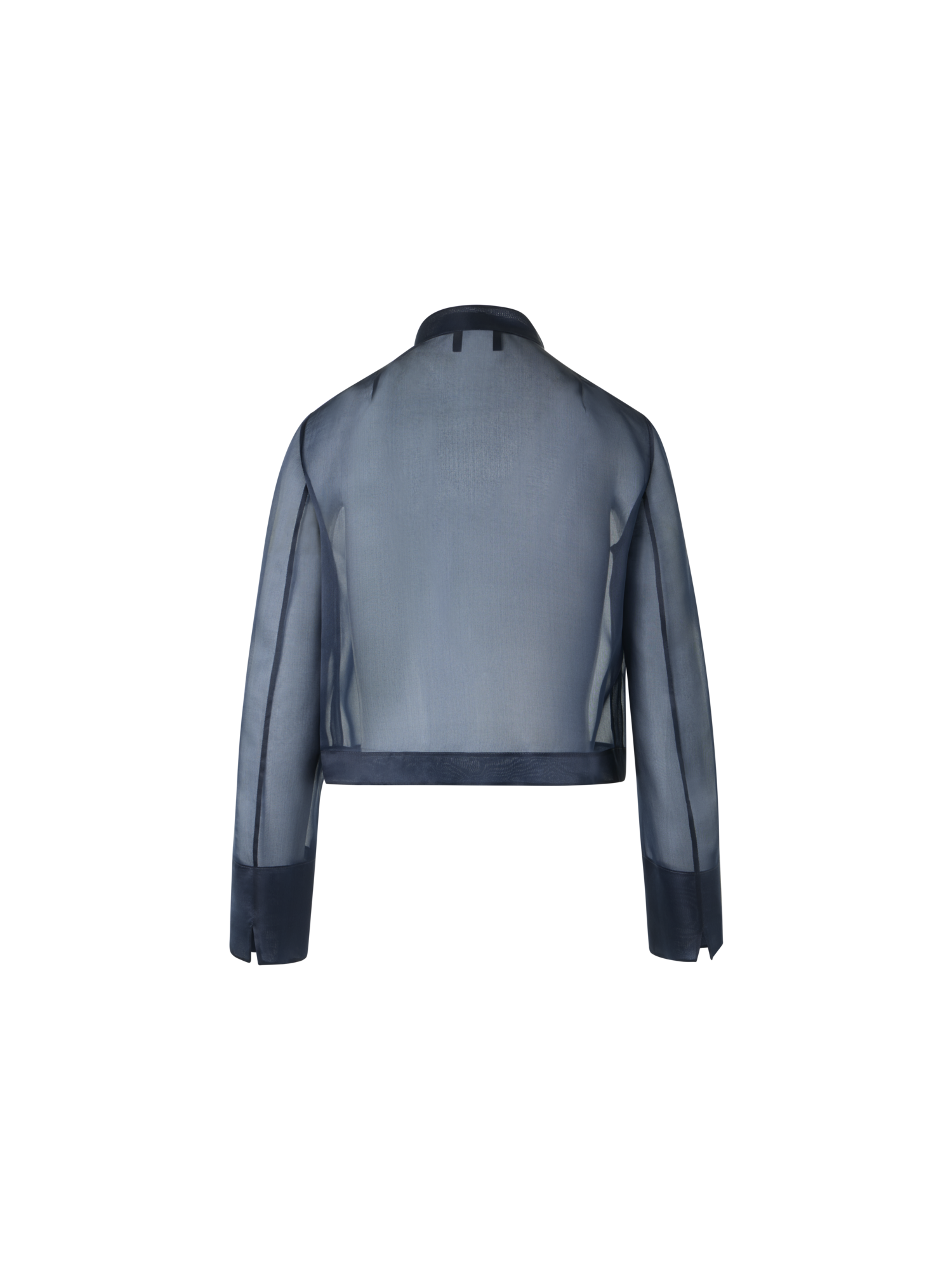 Designer Kurze Jacke aus Seidenorganza - Dunkelblau