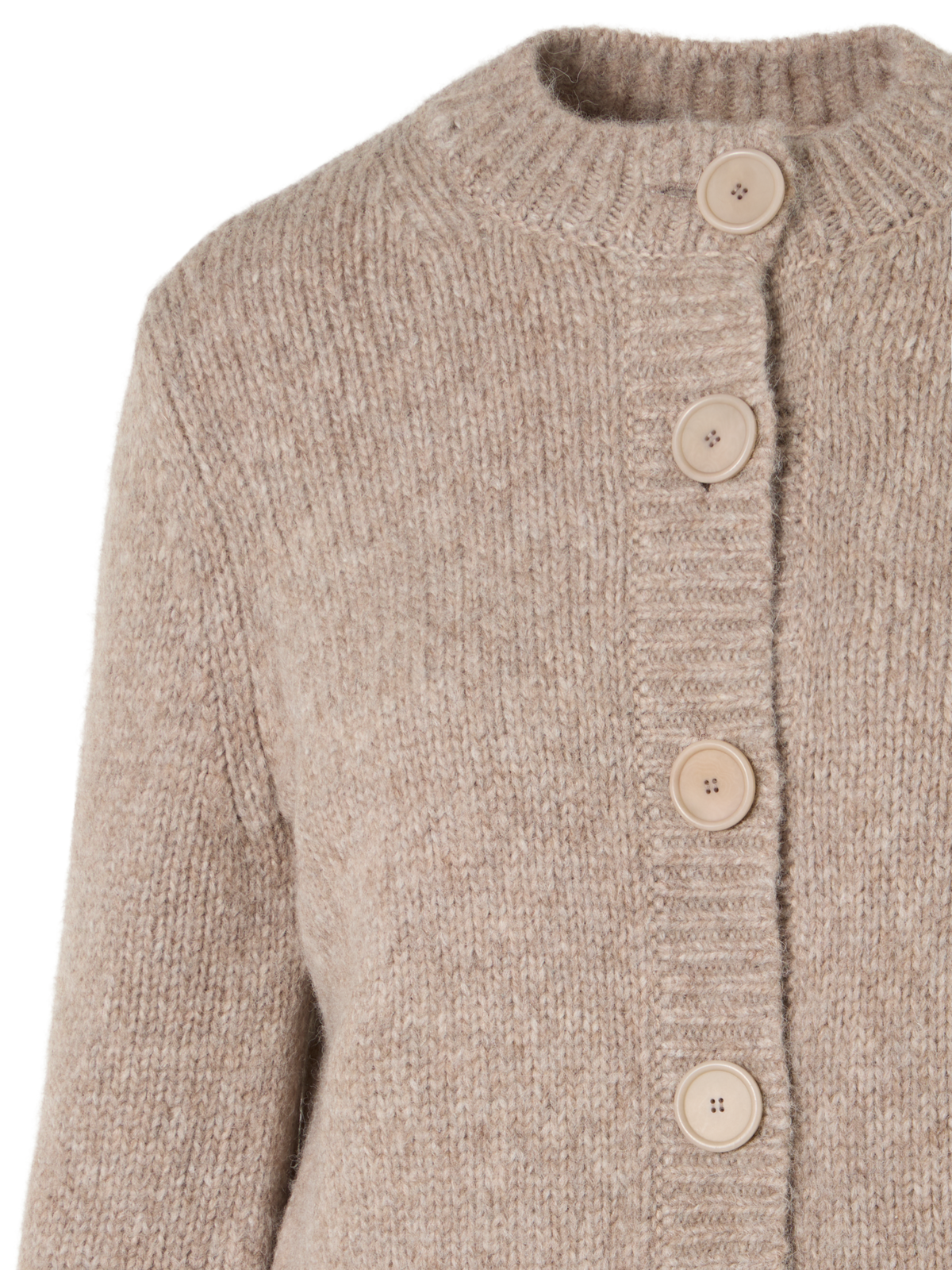 Designer Cardigan aus flauschigem Alpaka - Beige