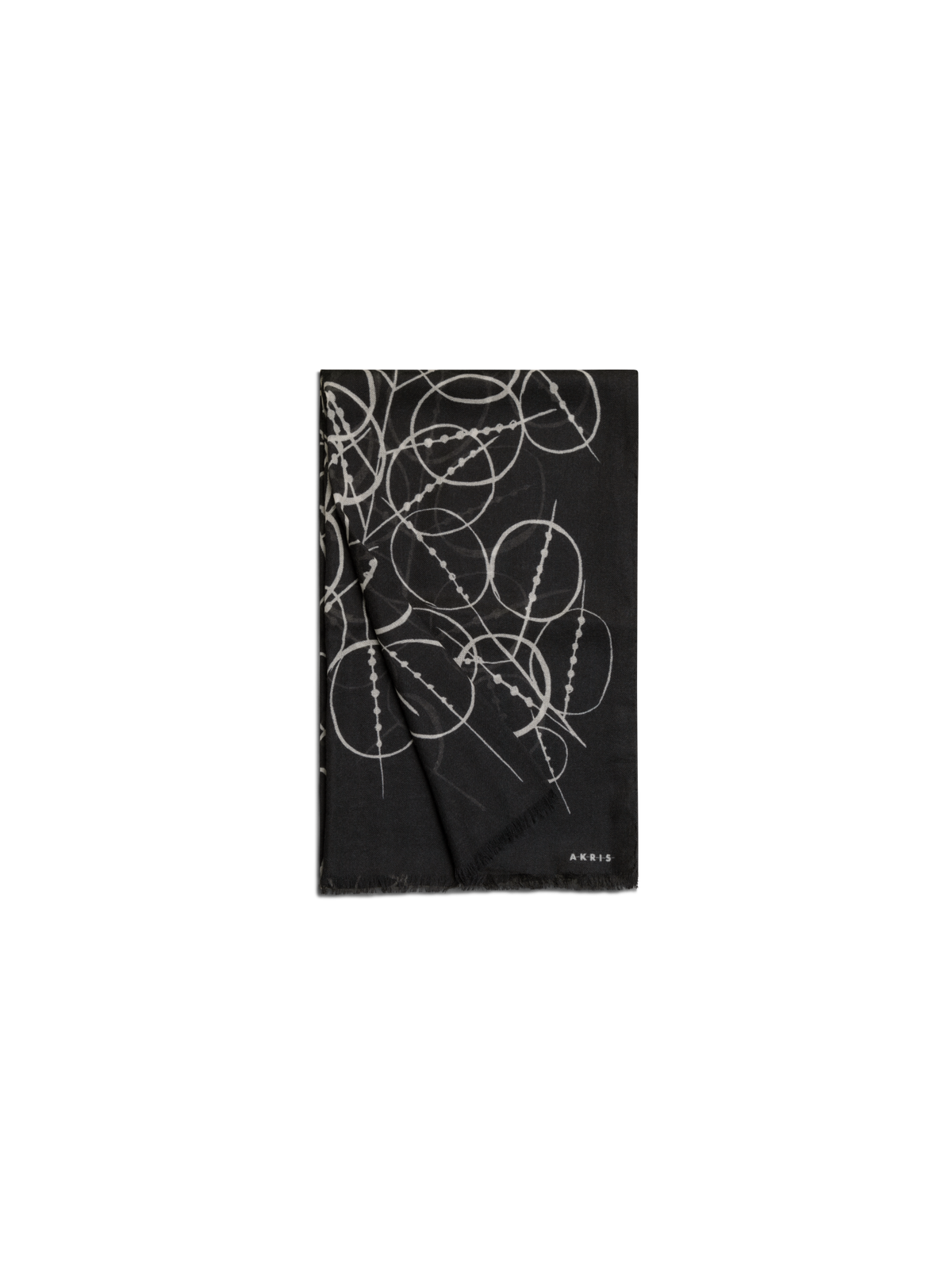 Designer Kaschmirschal mit Polka Dots Druck - Schwarz - Bunt