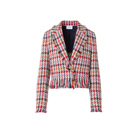 Kurze Tweed-Jacke mit Fransen