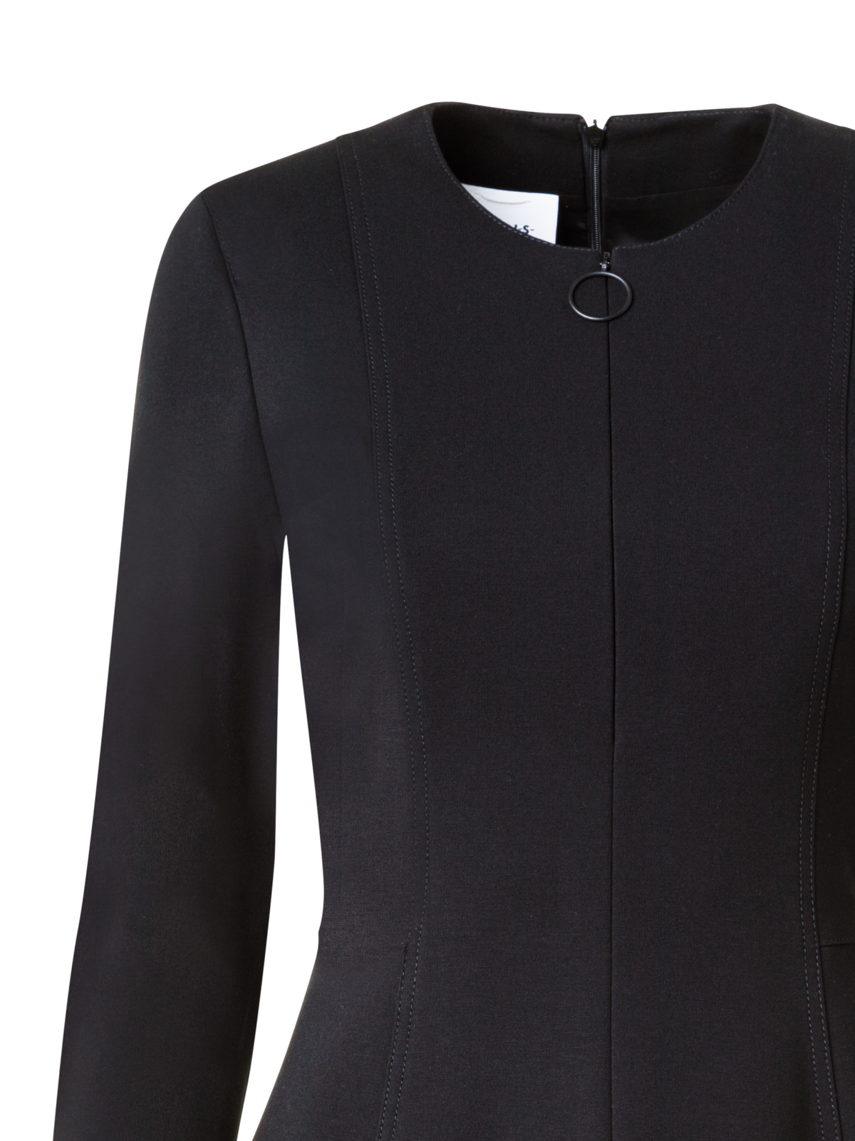 Designer Jersey-Kleid mit Rock in A-Linie - Schwarz