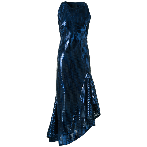 Asymmetrisches Paillettenkleid mit Volant