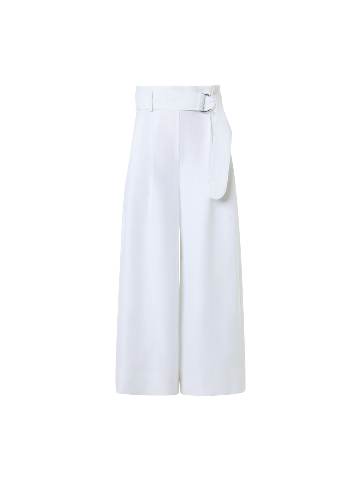 Designer Fiorella plissierte Culotte aus reinem Leinen - Weiss