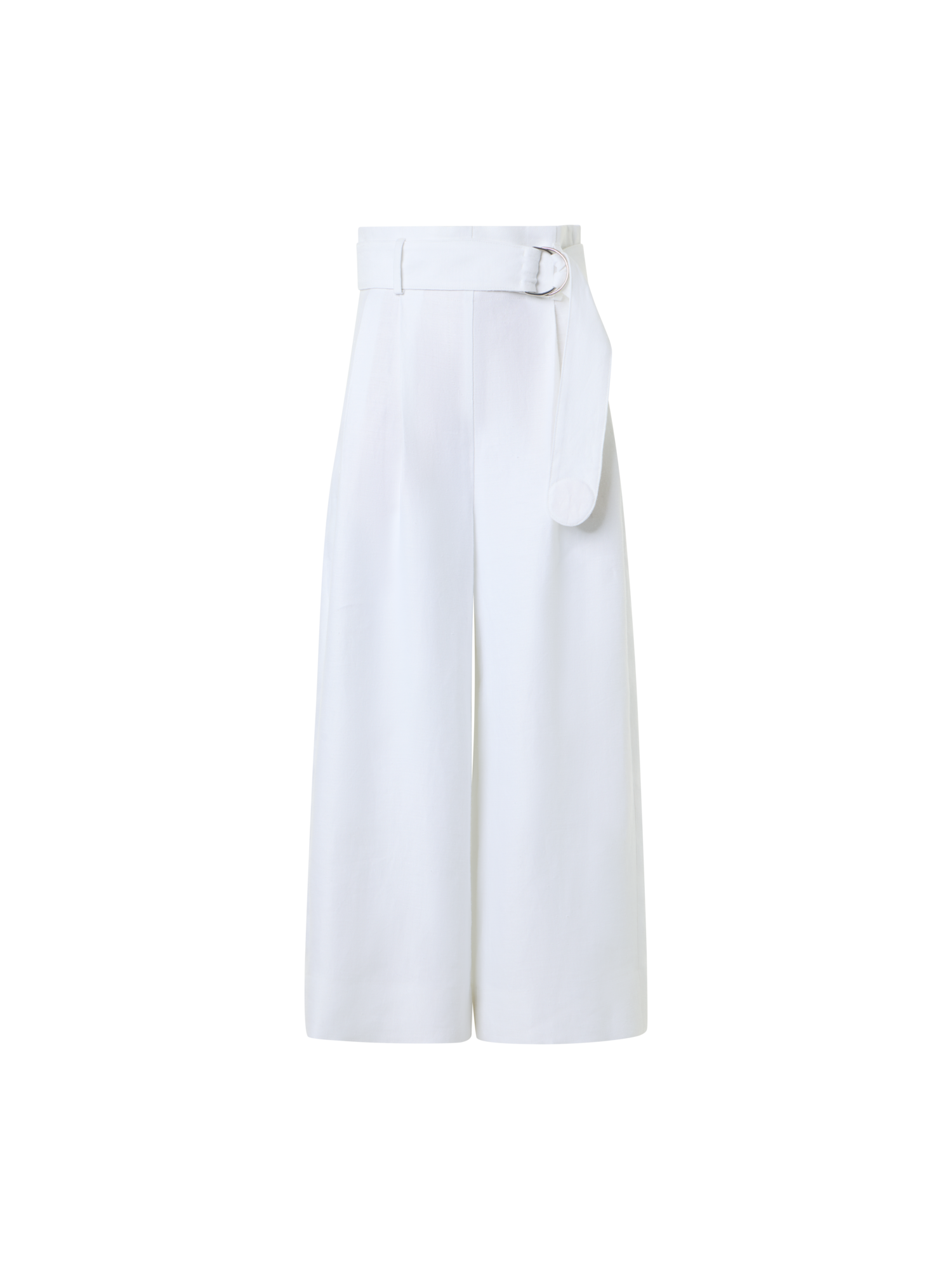 Designer Fiorella plissierte Culotte aus reinem Leinen - Weiss