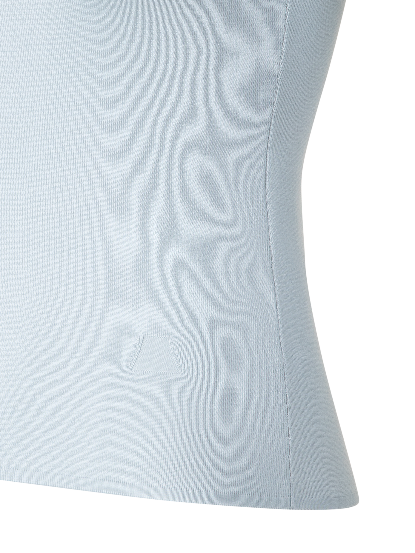 Designer Ärmelloses Strick Oberteil in Seiden-Stretch - Blau