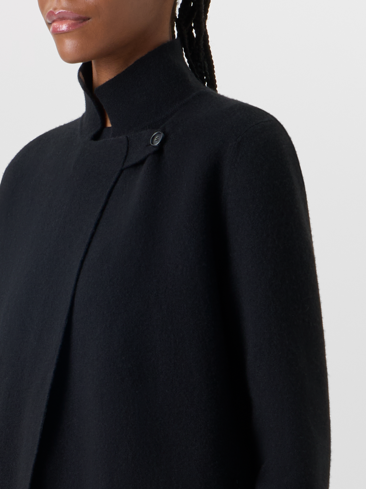 Designer Strickjacke aus Kaschmir-Doubleface - Schwarz #editorial